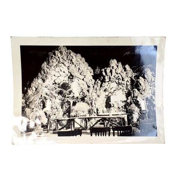 Vtg The Grotto in Pasadena B&W Monochrome Photography 1940s Found Snapshot - Picture 1 of 4
